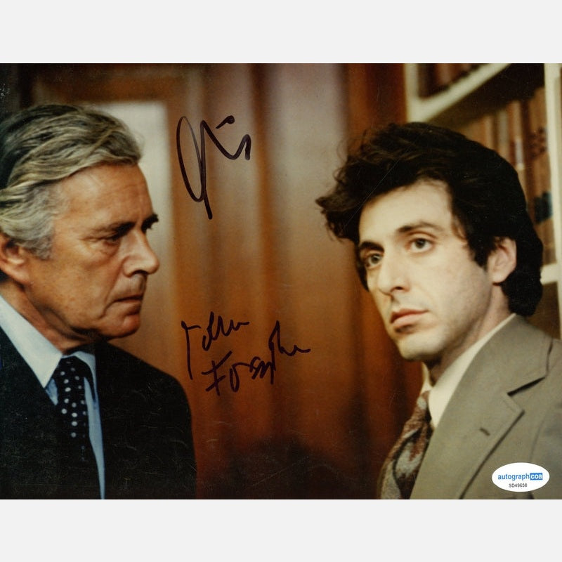AL PACINO and JOHN FORSYTHE autograph ACOA signed 8x10 photography And Justice for All 8X10