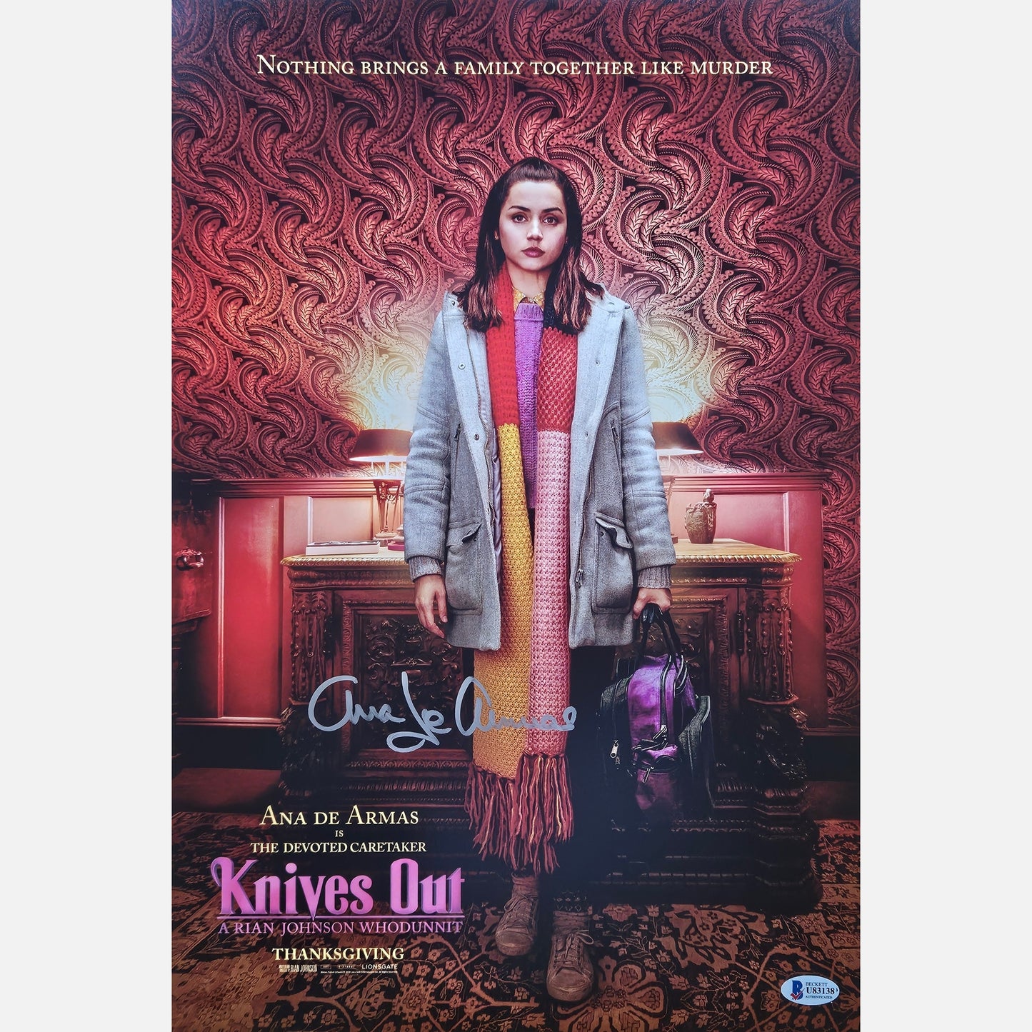 ANA DE ARMAS autograph Beckett signed poster 12x18 Knives Out 12x18