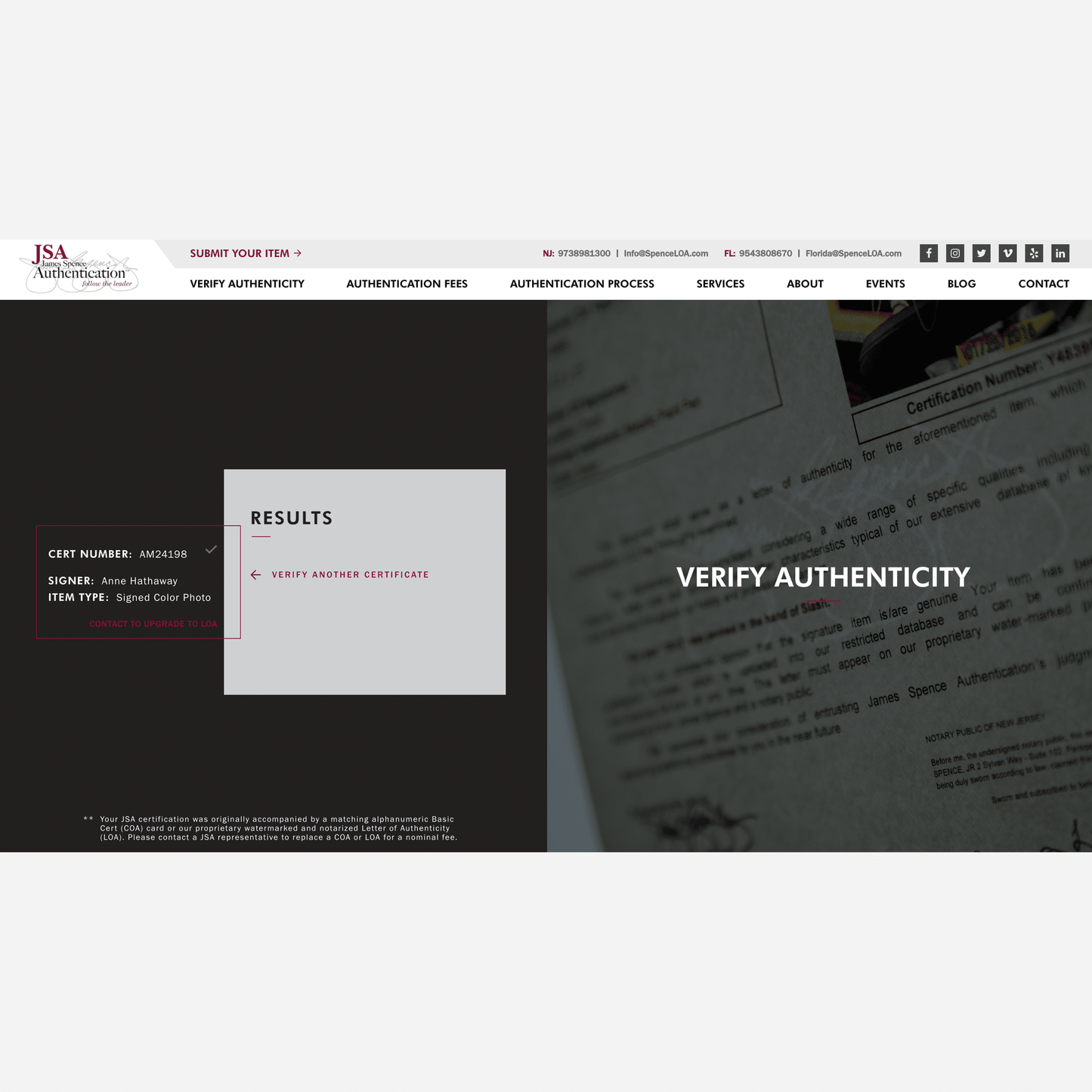 ANNE HATHAWAY autograph JSA signed 8x10 photography BATMAN 8x10