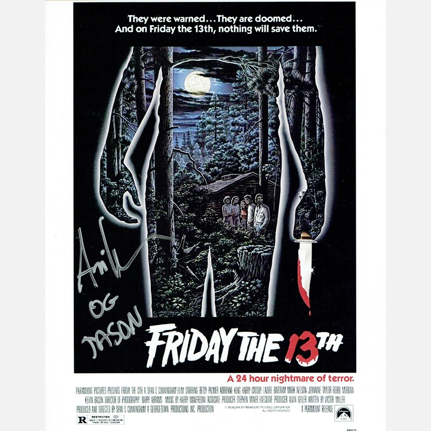 ARI LEHMAN autograph ACOA signed 8x10 photography FRIDAY THE 13TH 8x10