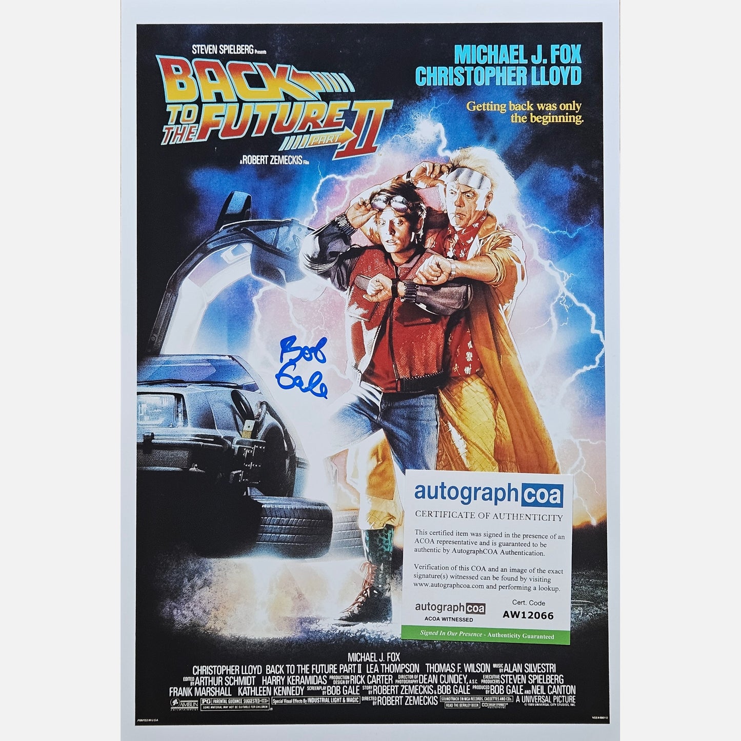 BOB GALE autograph ACOA signed 12x18 poster BACK TO THE FUTURE 12x18