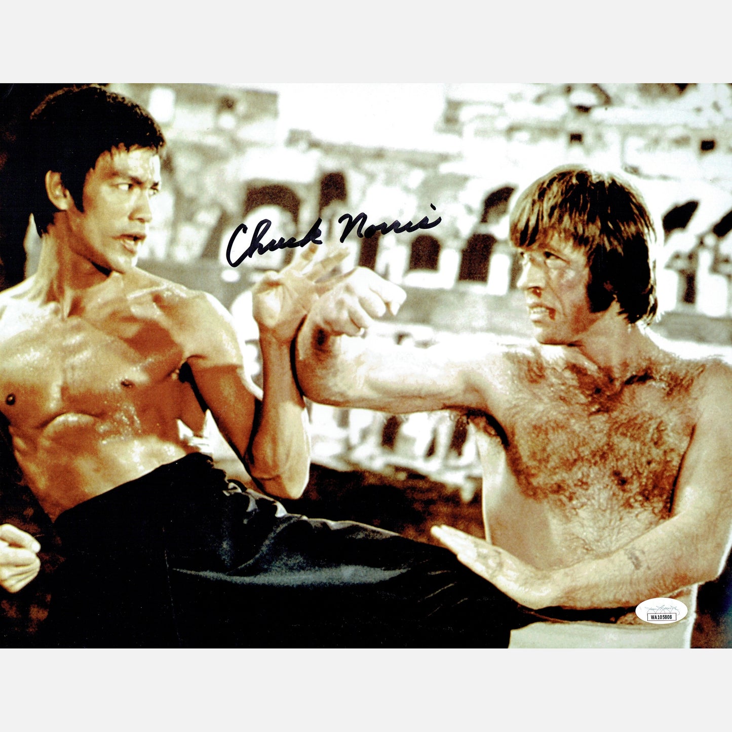 CHUCK NORRIS autograph JSA signed 11x14 photography BRUCE LEE 11x14