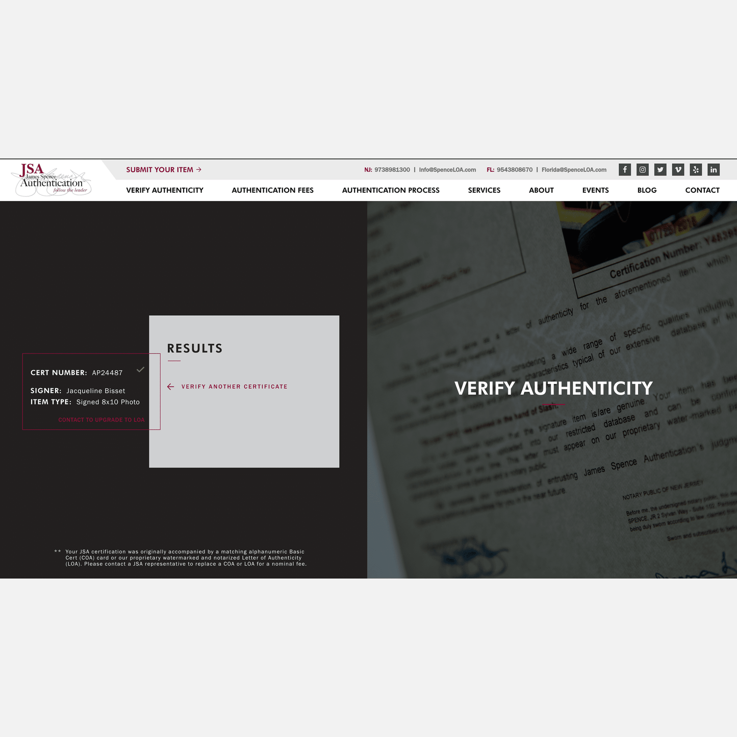 JACQUELINE BISSET autograph JSA signed 8x10 photography BULLITT 8x10