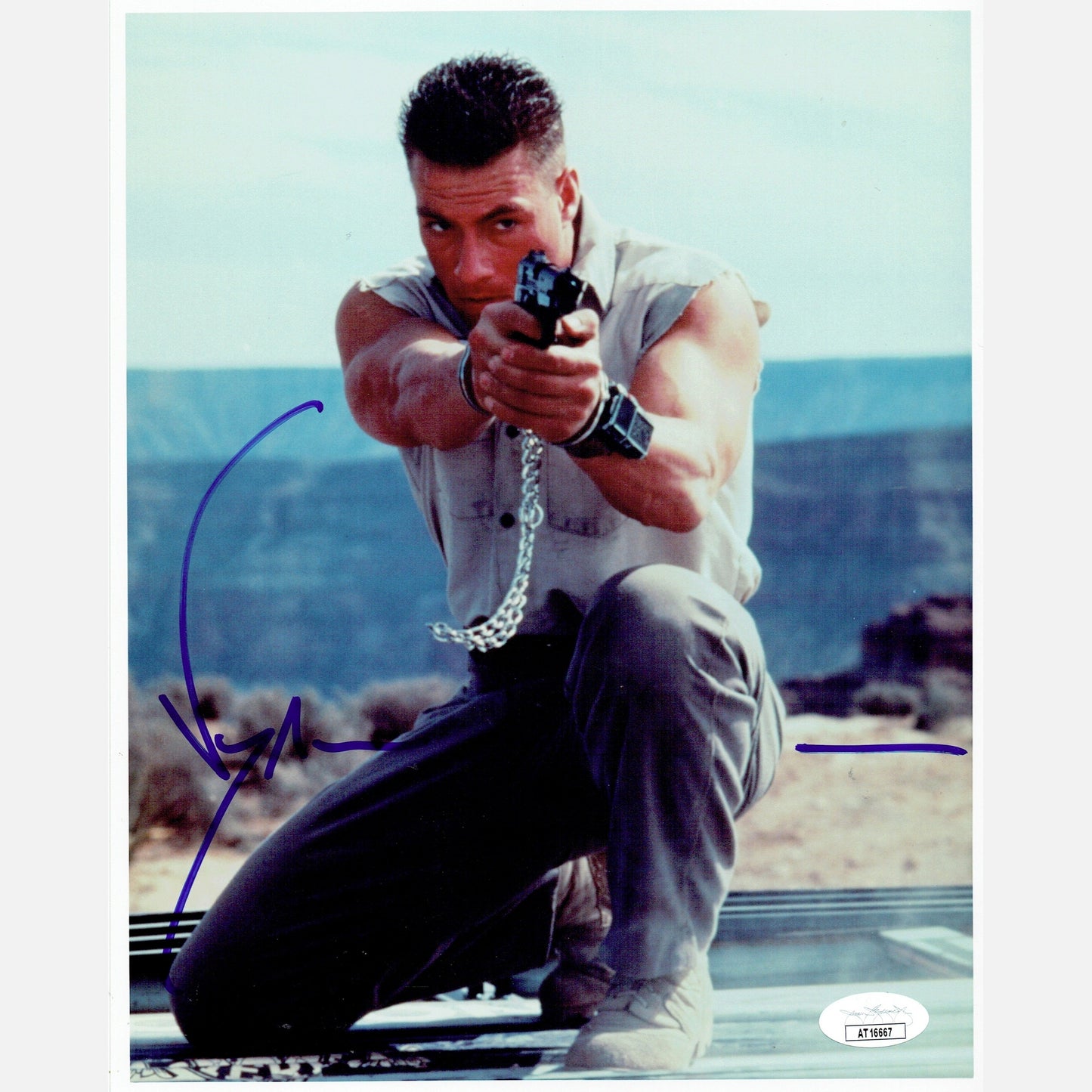 JEAN-CLAUDE VAN DAMME autograph JSA signed 8x10 photography Universal Soldier 8x10