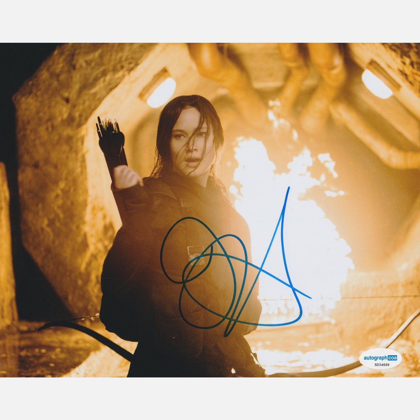 JENNIFER LAWRENCE autograph ACOA signed 8x10 photography The Hungers Games 8x10