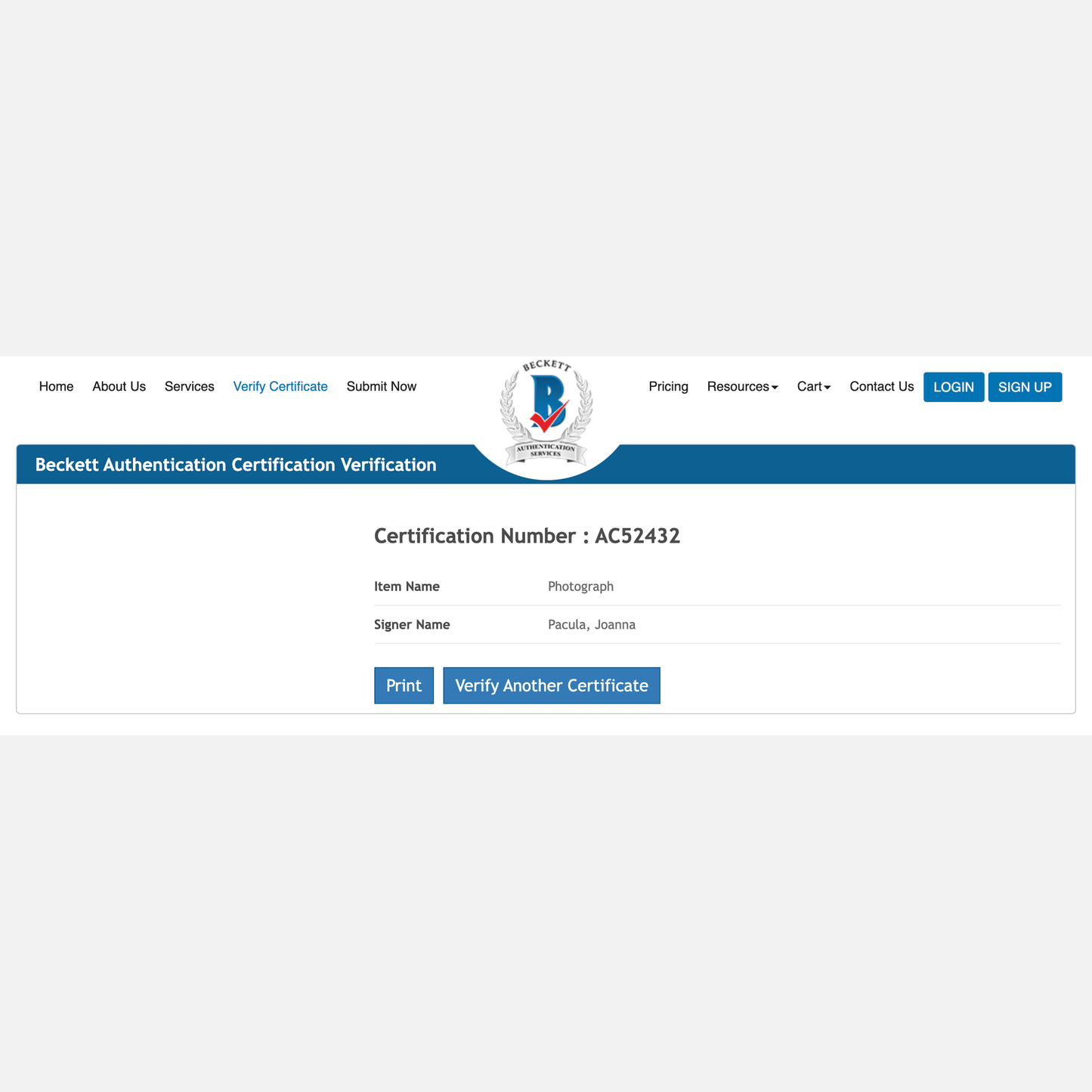 JOANNA PACULA autograph BECKETT signed 8x10 photography 8x10