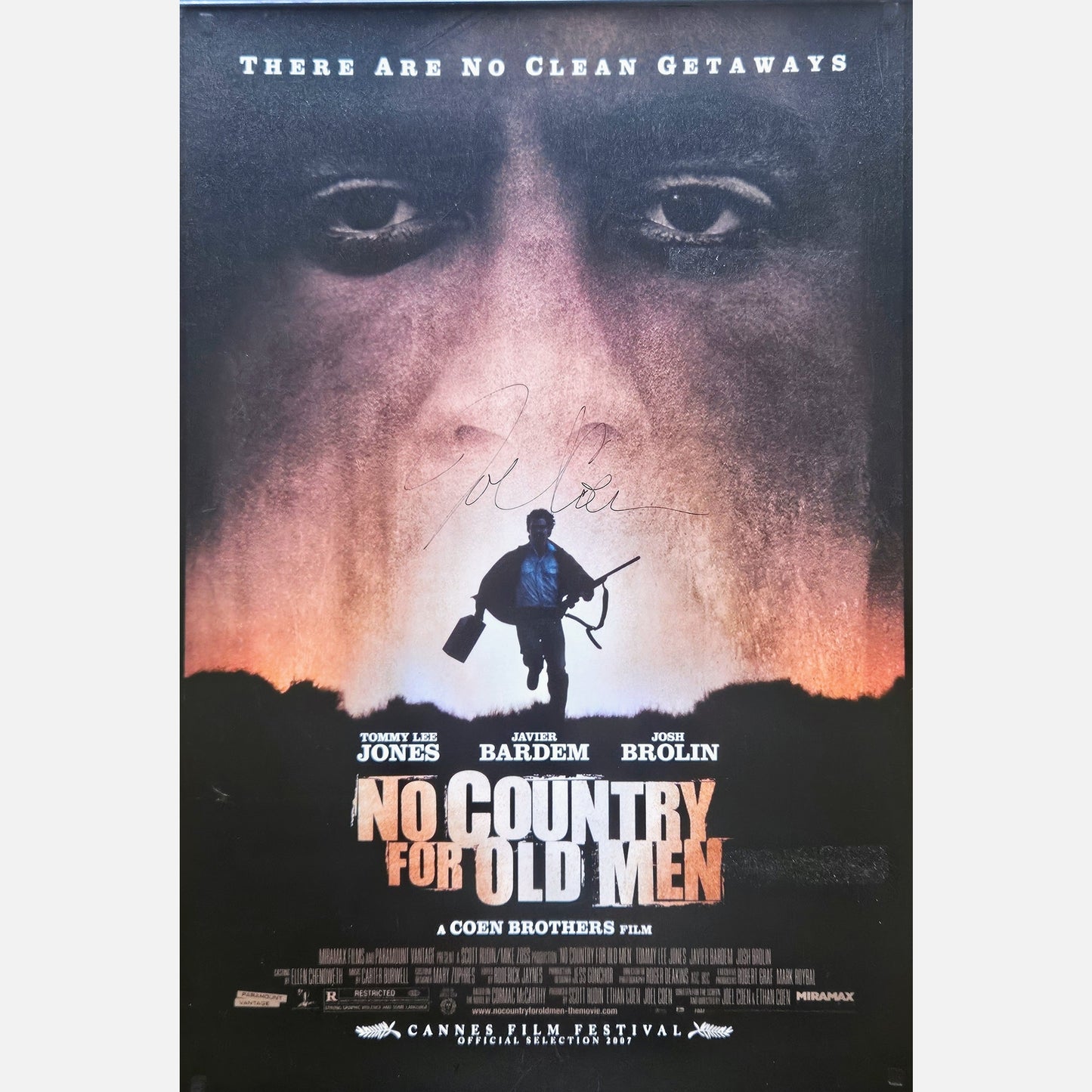 JOEL COEN autograph ACOA signed poster 12x18 NO COUNTRY FOR OLD MEN 12x18