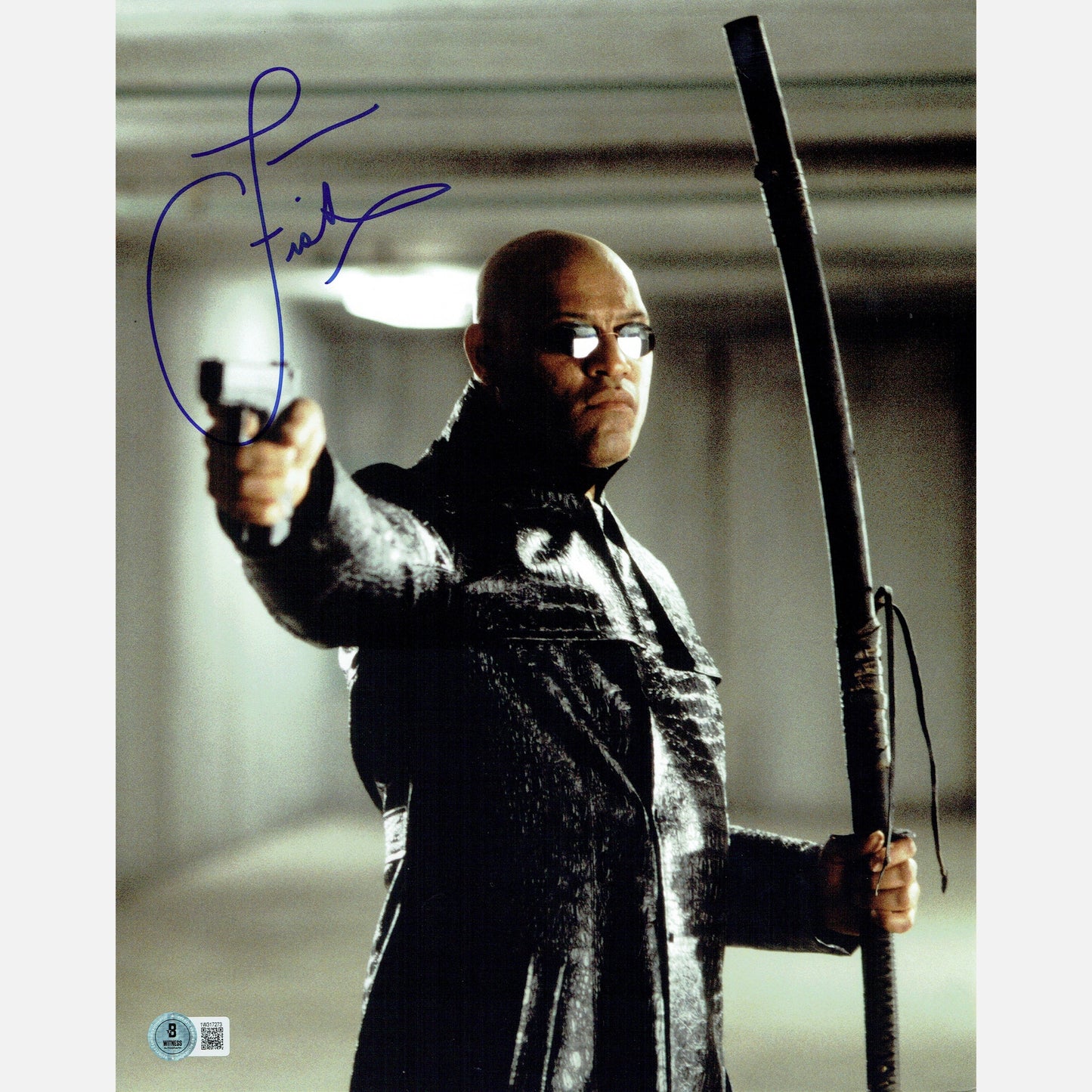 LAURENCE FISHBURNE autograph BECKETT signed 11x14 photography MATRIX 11x14