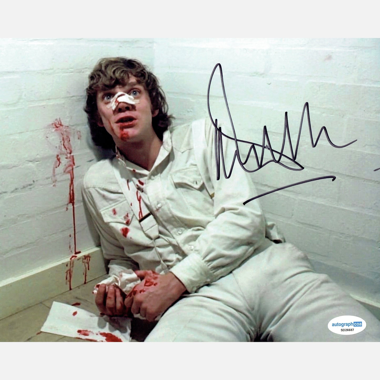 MALCOLM McDOWELL autograph ACOA signed 8x10 photography A Clockwork Orange 8x10