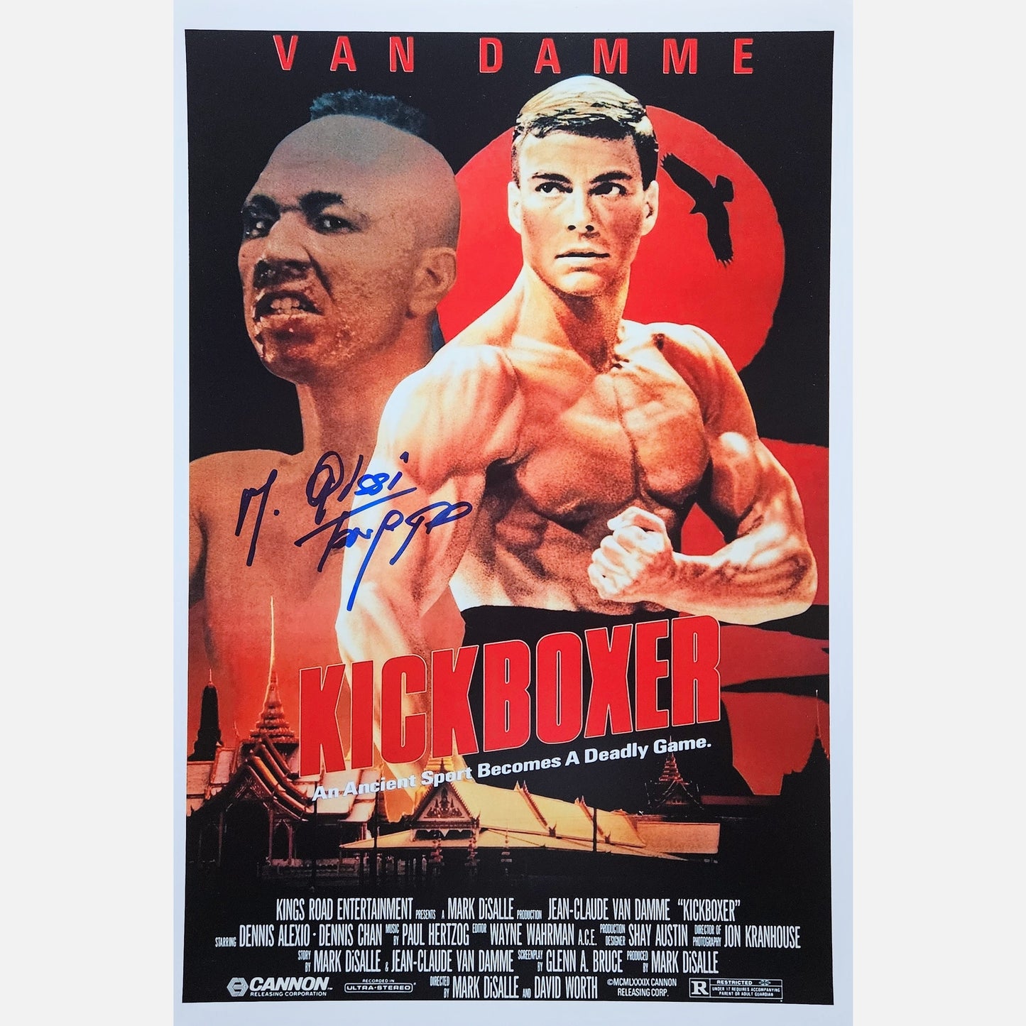 MICHEL QISSI autograph ACOA signed poster 12x18 KICKBOXER 12x18