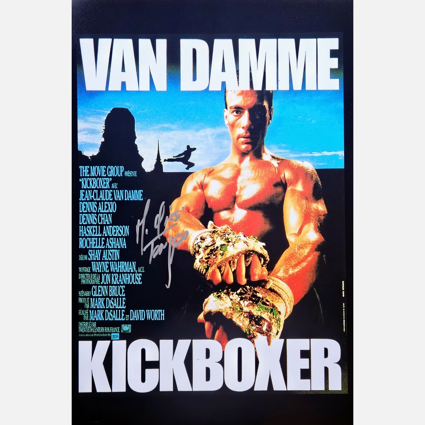 MICHEL QISSI autograph ACOA signed poster 12x18 KICKBOXER 12x18