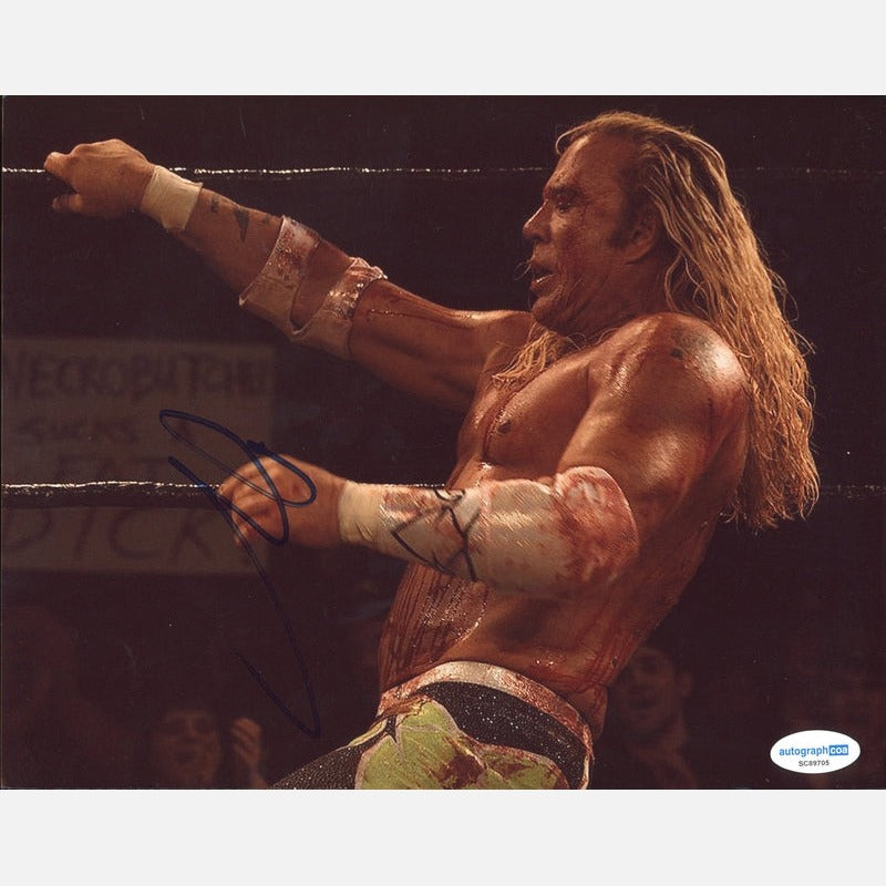 MICKEY ROURKE autograph ACOA signed 8x10 photography Wrestler 8x10