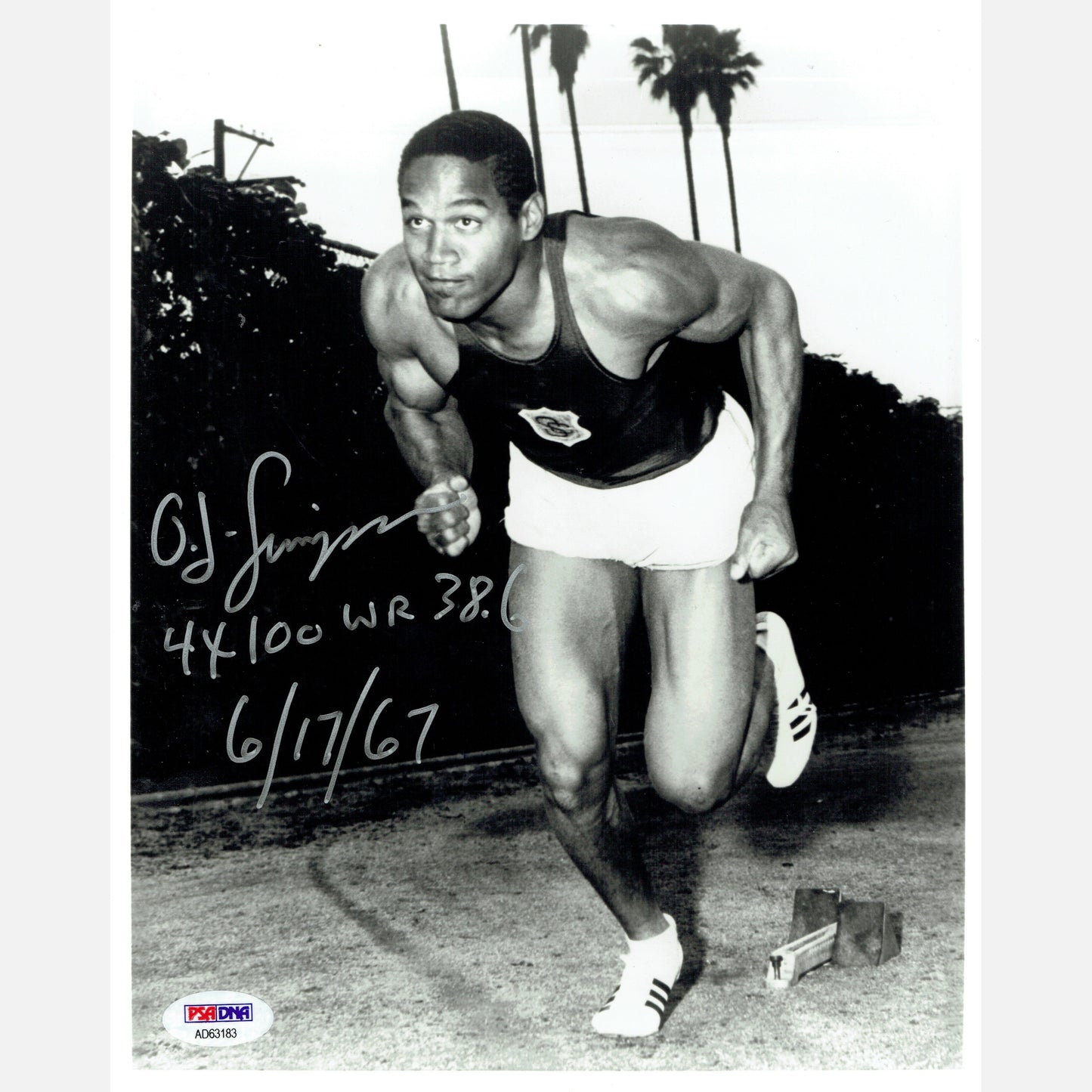 O.J. SIMPSON autograph ACOA signed 8x10 photography 8x10