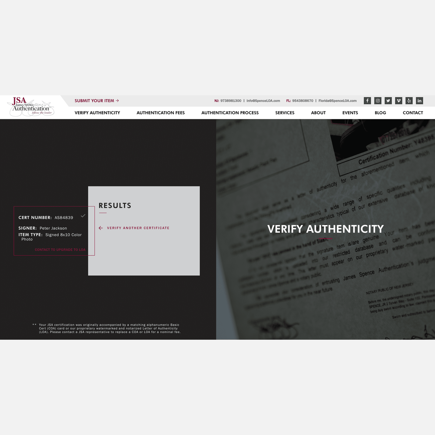 PETER JACKSON autograph JSA signed 8x10 photography LORD OF THE RINGS 8x10