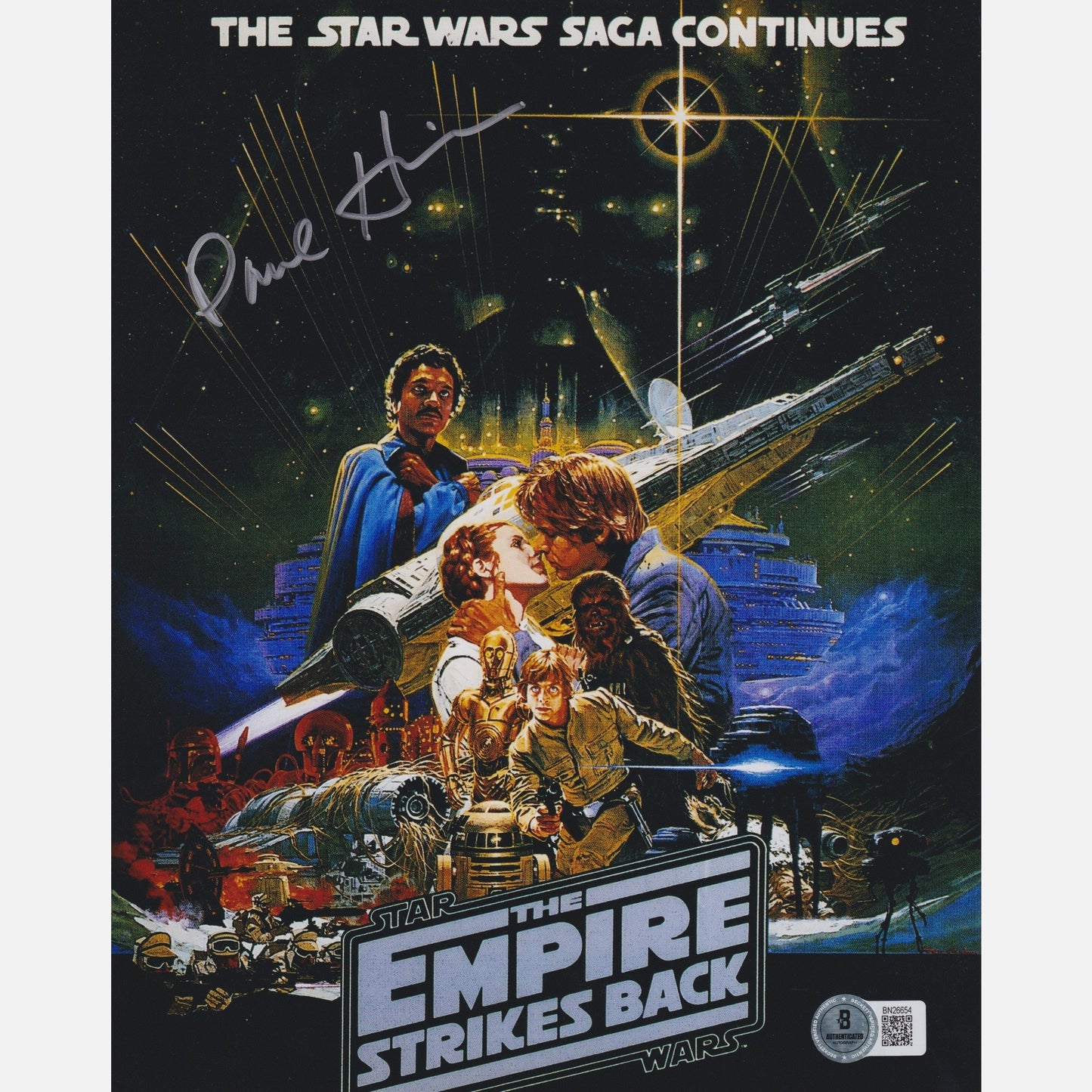 Autograf PAUL HIRSCH Certyfikat BECKETT 20x25 cm GWIEZDNE WOJNY