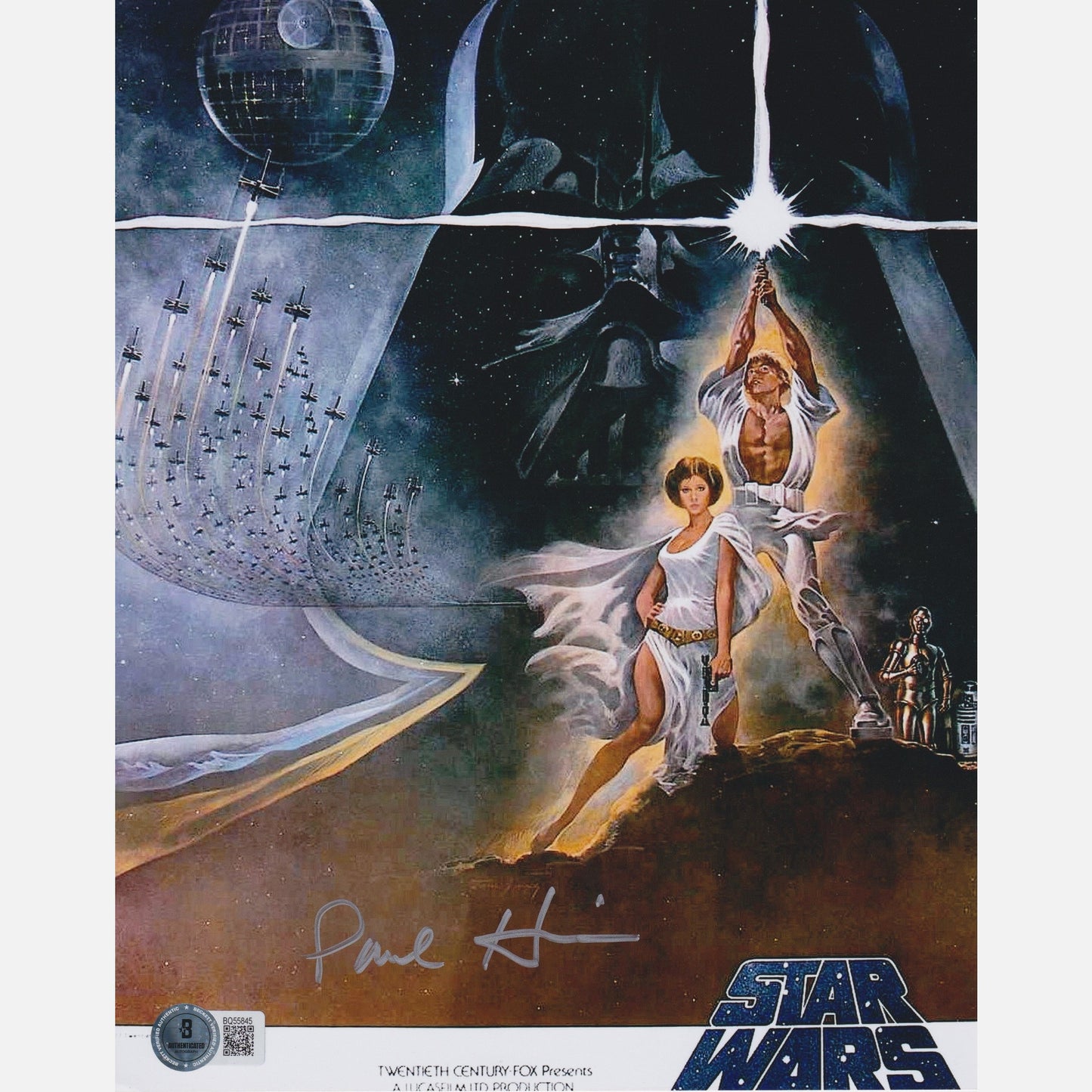 Autograf PAUL HIRSCH Certyfikat BECKETT 20x25 cm GWIEZDNE WOJNY