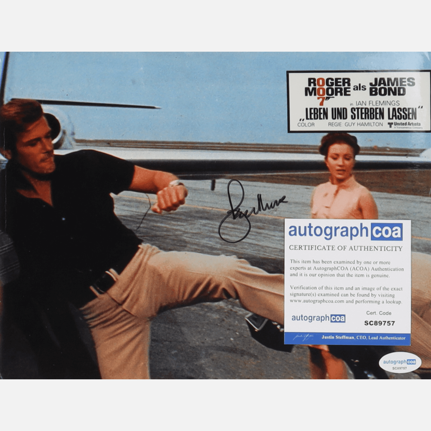 ROGER MOORE autograph BECKETT signed 8x10 photography 007 JAMES BOND 8x10