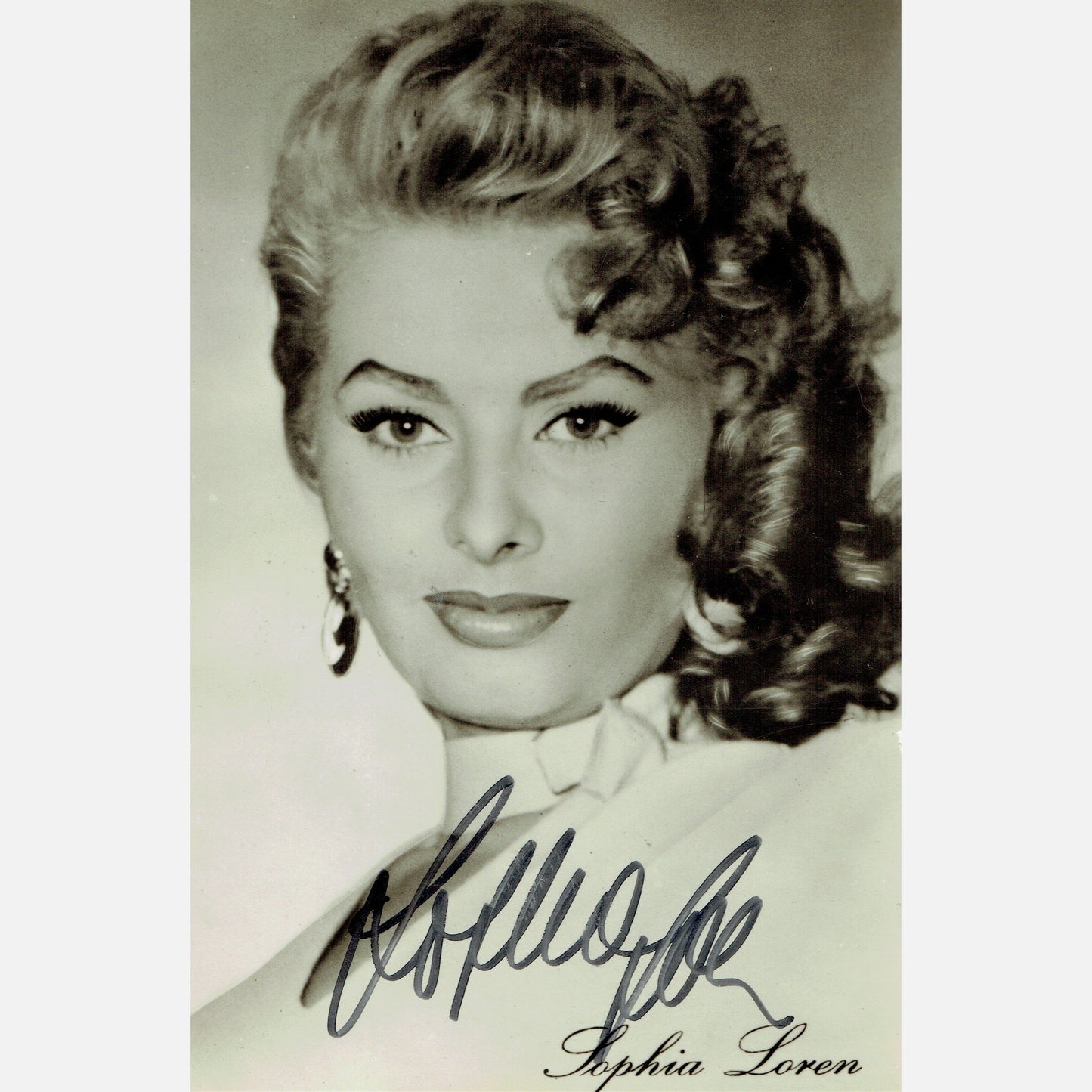 SOPHIA LOREN autograph ACOA signed 3,5x5,5 VINTAGE photography 4x6