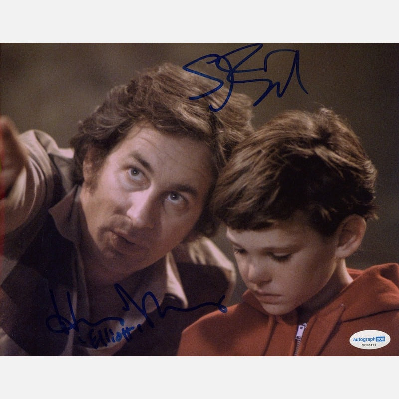 STEVEN SPIELBERG & HENRY THOMAS autographs ACOA signed 8x10 photography ET 8x10
