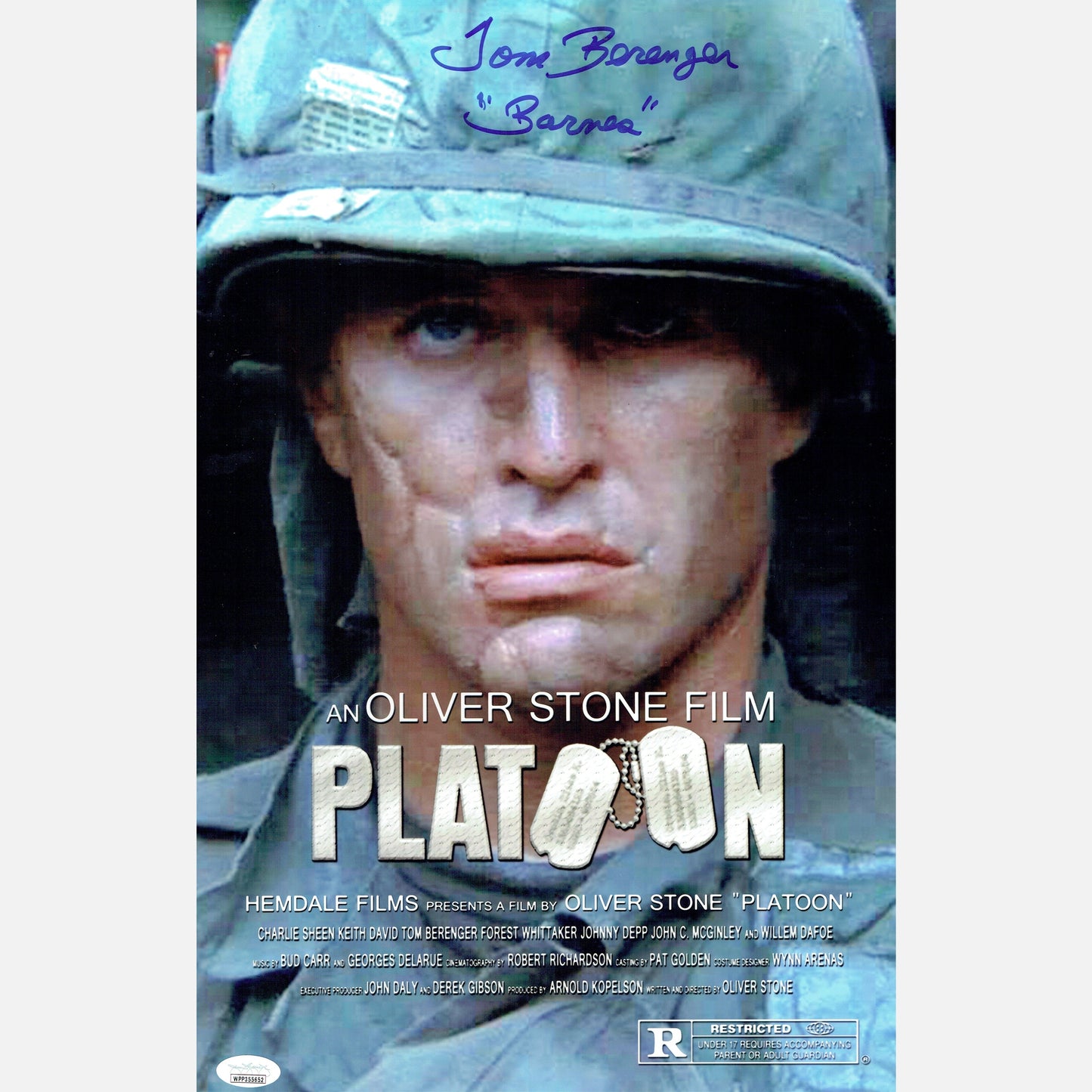 TOM BERENGER autograph JSA signed 11x17 PLATOON poster 11x17