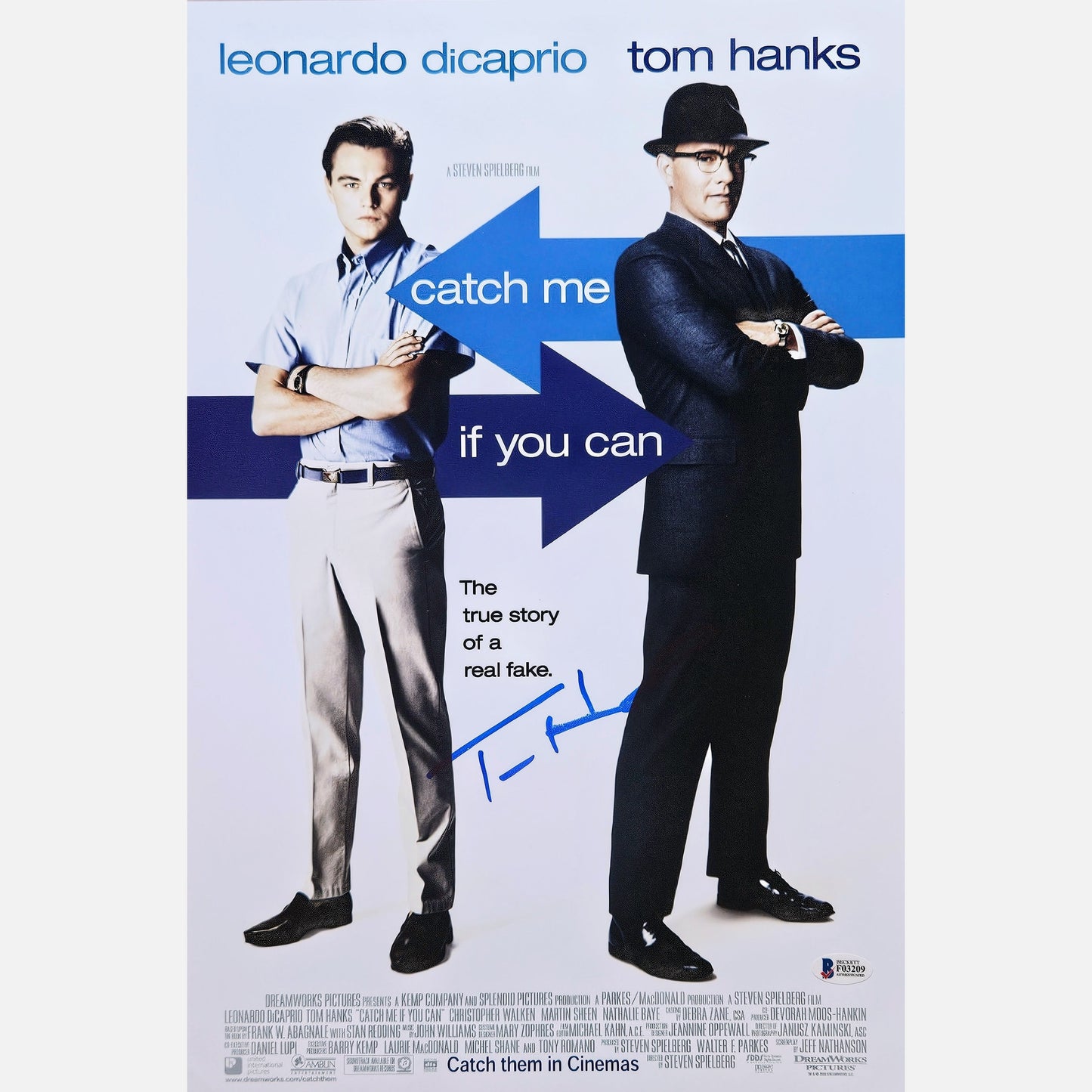 TOM HANKS autograph Beckett signed poster 12x18 Catch me if you can 12x18