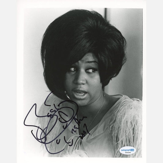 Autograf ARETHA FRANKLIN Certyfikat ACOA 20x25 cm