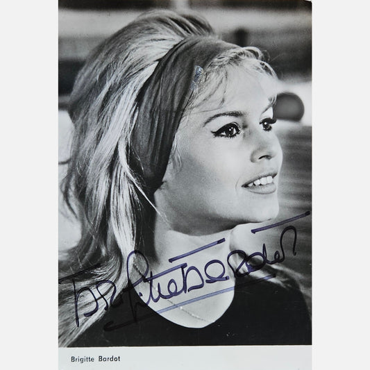 Autograf BRIGITTE BARDOT Certyfikat ACOA 10x15 cm Vintage