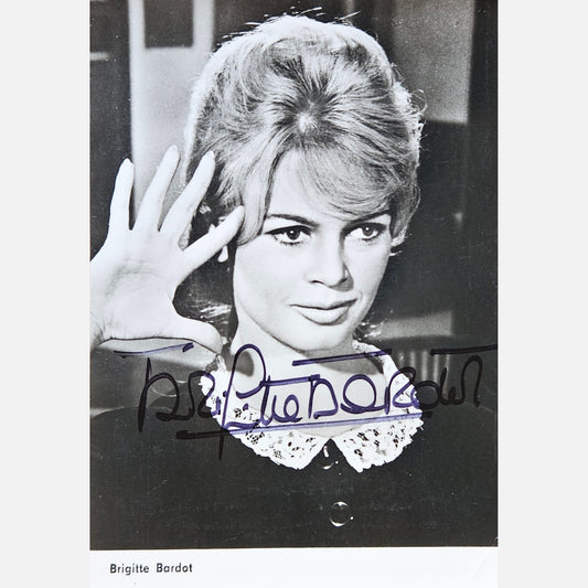 Autograf BRIGITTE BARDOT Certyfikat ACOA 10x15 cm Vintage