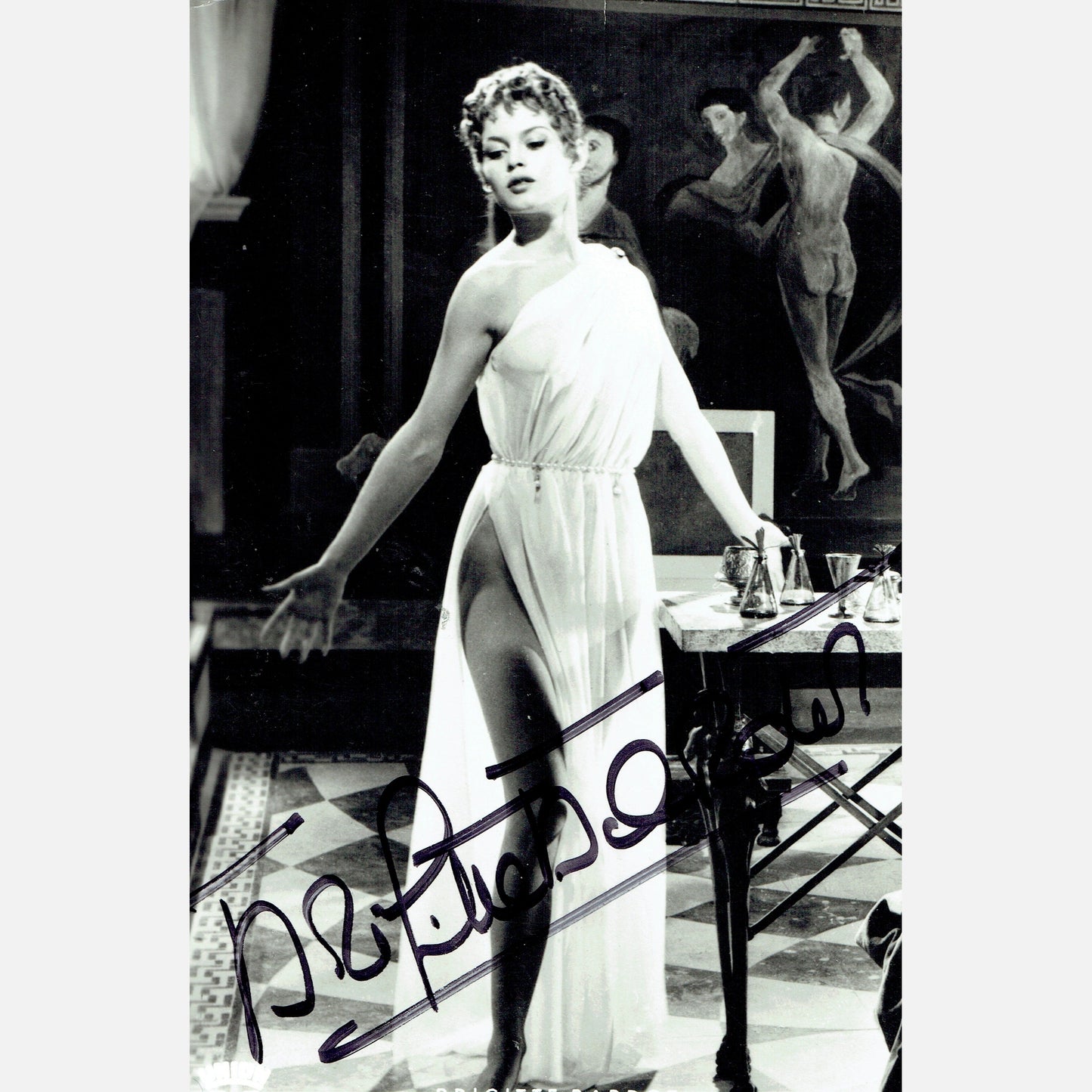 Autograf BRIGITTE BARDOT Certyfikat ACOA 9x14 cm Vintage