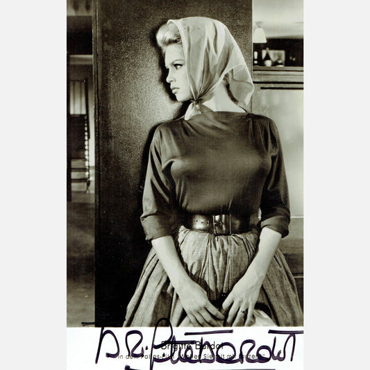 Autograf BRIGITTE BARDOT Certyfikat ACOA 9x14 cm Vintage