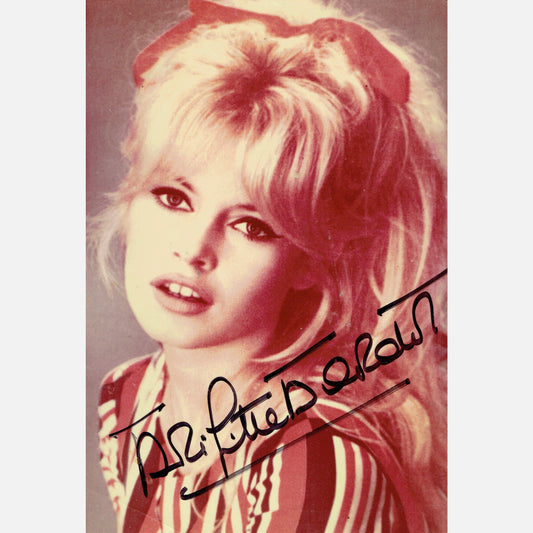 Autograf BRIGITTE BARDOT Certyfikat ACOA 10x15 cm Vintage