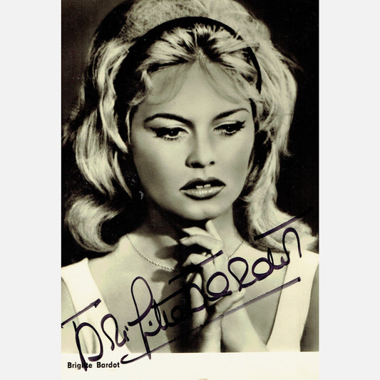 Autograf BRIGITTE BARDOT Certyfikat ACOA 10x15 cm Vintage