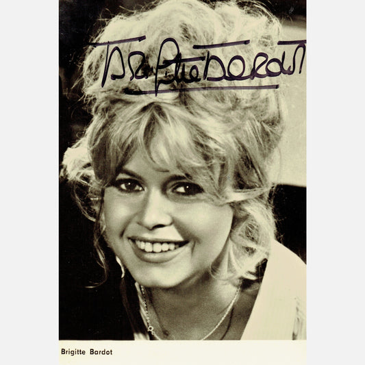 Autograf BRIGITTE BARDOT Certyfikat ACOA 10x15 cm Vintage