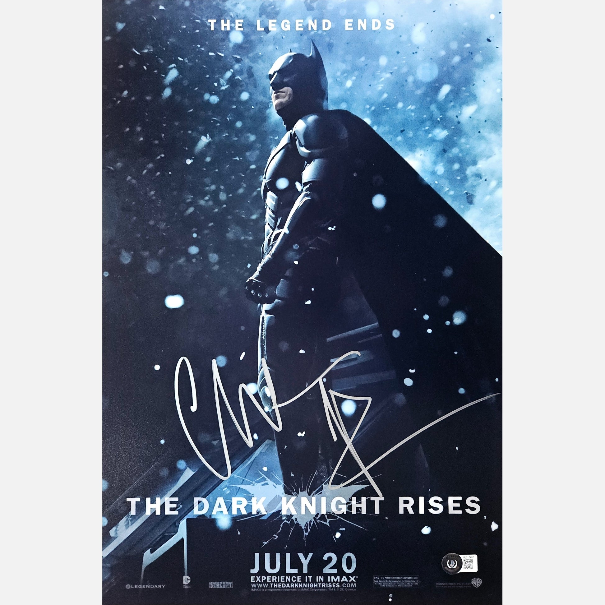 CHRISTIAN BALE autograph Beckett signed 12x18 photography BATMAN 12x18