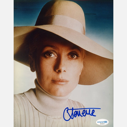 Autograf CATHERINE DENEUVE Certyfikat ACOA 20x25 cm