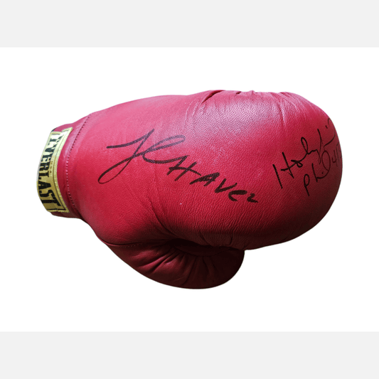 EVANDER HOLYFIELD & JULIO CESAR CHAVEZ autographs PSA & ACOA certificate signed Boxing Glove Glove