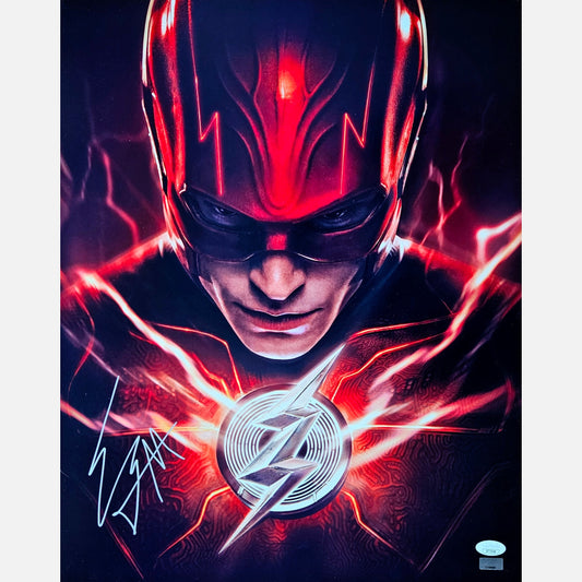 EZRA MILLER autograph JSA signed 16x20 poster FLASH 16x20
