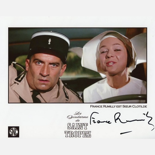 FRANCE RUMILLY autograph ACOA signed 8x10 photography Louis De Funes 8x10