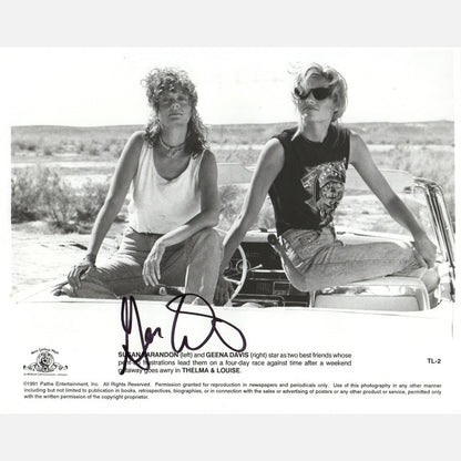 GEENA DAVIS autograph ACOA signed 8x10 photography THELMA & LOUISE 8x10