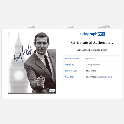 GEORGE LAZENBY autograph ACOA signed 8x10 photography 007 JAMES BOND 8x10