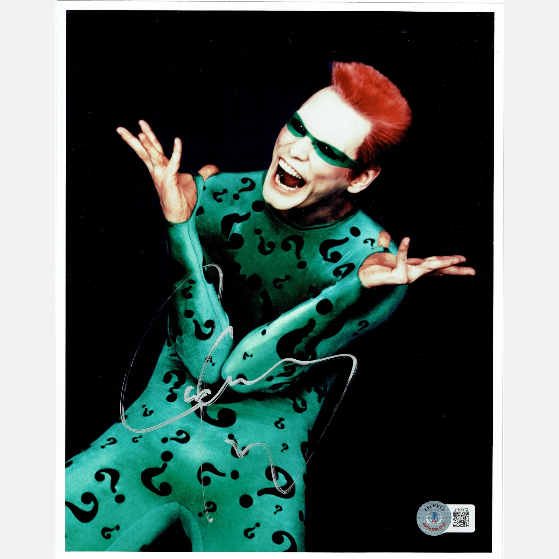 JIM CARREY as JOKER autograph BECKETT signed 8x10 photography BATMAN 8x10