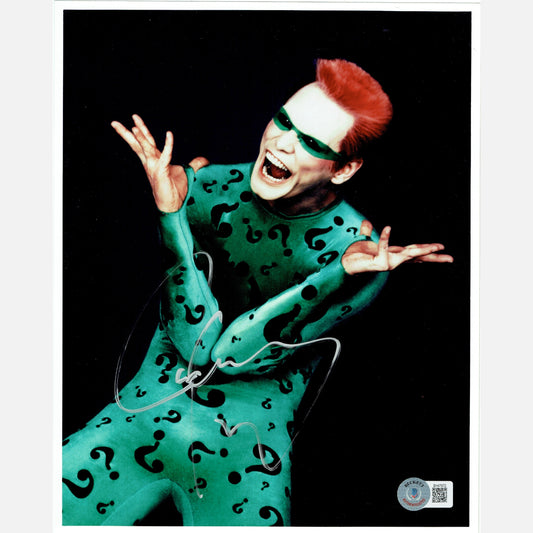 JIM CARREY as JOKER autograph BECKETT signed 8x10 photography BATMAN 8x10