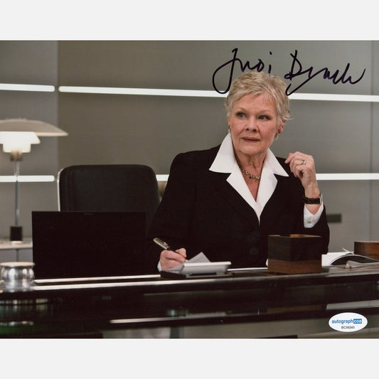 JUDI DENCH autograph ACOA signed 8x10 photography JAMES BOND 007 8x10