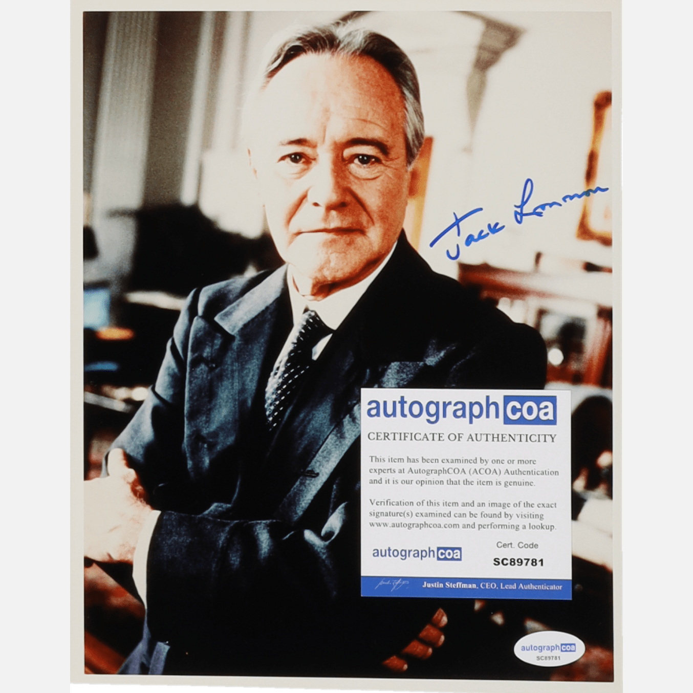 Autograf JACK LEMMON Certyfikat BECKETT 20x25 cm