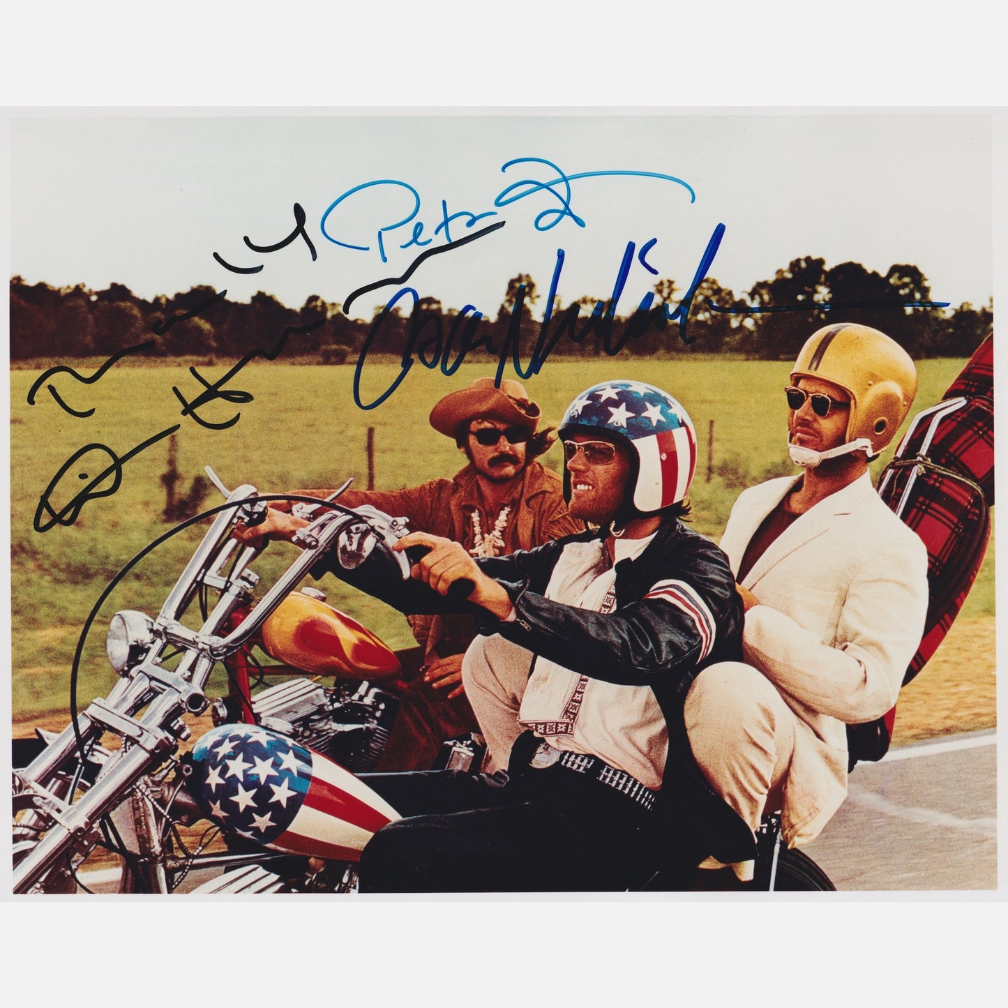 Autografy JACK NICHOLSON, DENNIS HOPPER, PETER FONDA Certyfikat ACOA 20x25 cm EASY RIDER