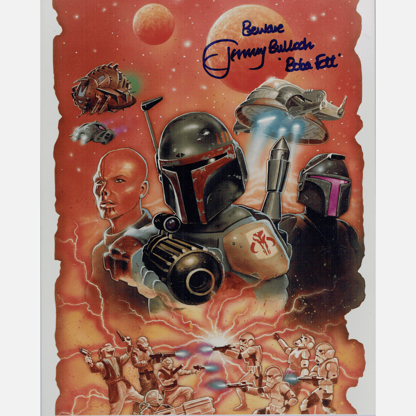 Autograf JEREMY BULLOCH Boba Fett Certyfikat ACOA 20x25 cm GWIEZDNE WOJNY