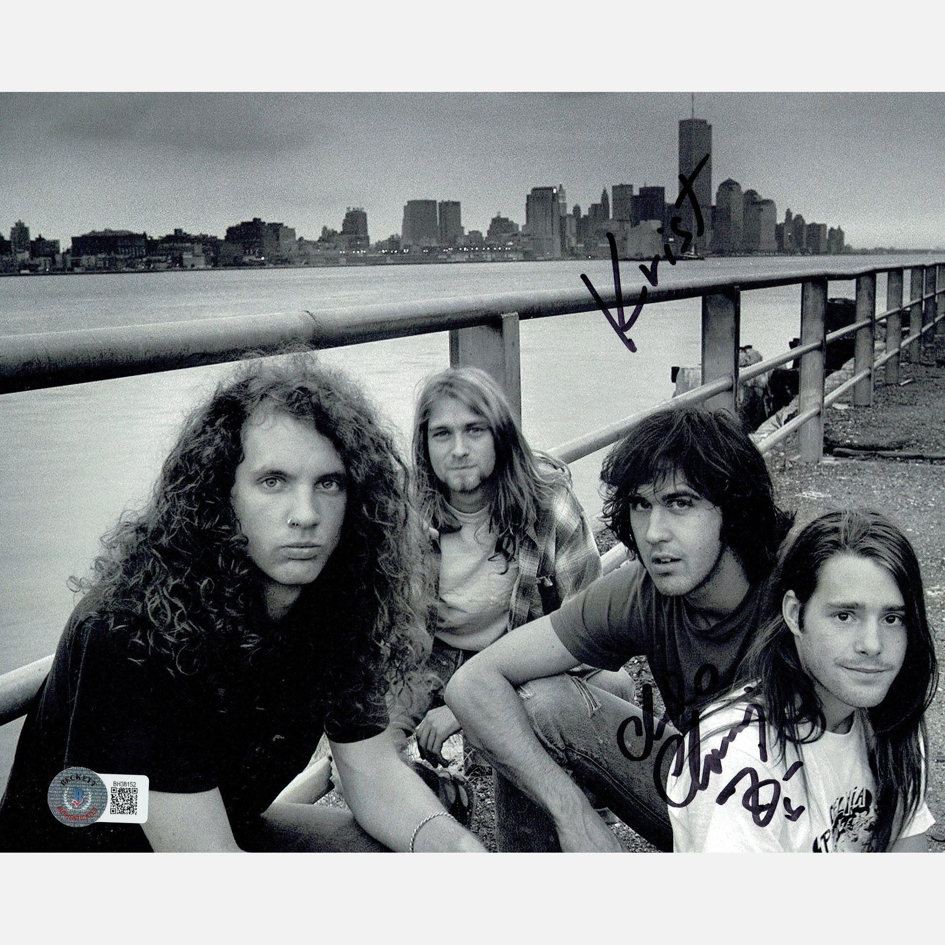 KRIST NOVOSELIC & CHAD CHANNING autographs ACOA signed 8x10 photography NIRVANA 8x10