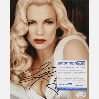 Autograf KIM BASINGER Certyfikat ACOA 20x25 cm