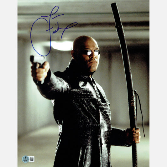 LAURENCE FISHBURNE autograph BECKETT signed 11x14 photography MATRIX 11x14