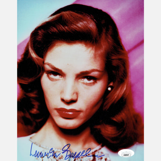 Autograf LAUREN BACALL Certyfikat JSA 20x25 cm